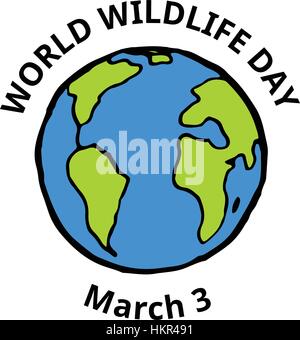 World Wildlife-Tageskarte Stock Vektor