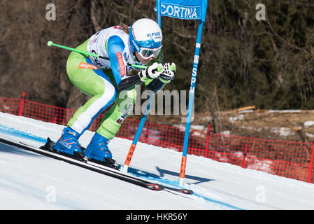 Cortina d ' Ampezzo, Italien. 29. Januar 2017. Ilka Stuhec Sloweniens auf dem Platz im Super-G-Rennen in Cortina d ' Ampezzo, Italien am 29. Januar 2017. Bildnachweis: Rok Rakun/Pacific Press/Alamy Live-Nachrichten Stockfoto