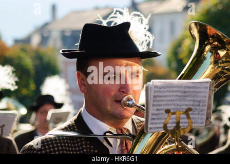 Spitz an der Donau: Festzug zum Erntedankfest, Wachau, Niederösterreich, Niederösterreich, Österreich Stockfoto