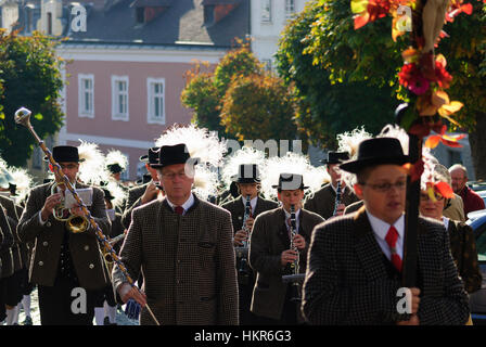 Spitz an der Donau: Festzug zum Erntedankfest, Wachau, Niederösterreich, Niederösterreich, Österreich Stockfoto