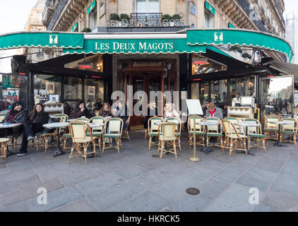 Les Deux Magots Cafe Restaurant, Paris, Frankreich Stockfoto