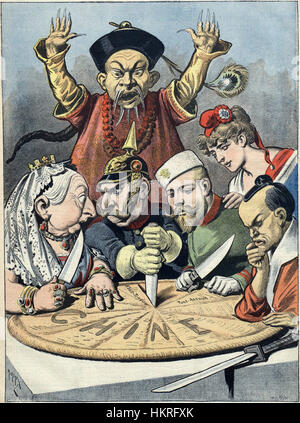 China-Imperialismus-cartoon Stockfoto