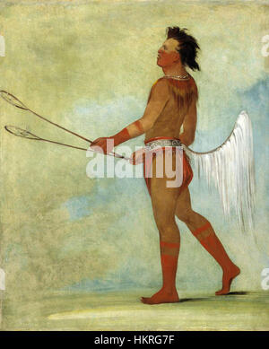 Choctaw Stickball Spieler, Gemälde von George Catlin, 1834 Stockfoto