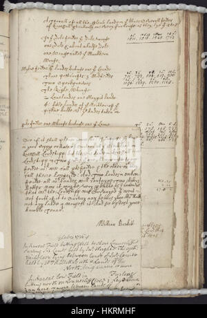 Dieses Bild aus „A Booke of Survaye“ zeigt eine frühe Aufzeichnung des Herrenhauses und der Lordschaft Laxton in Nottinghamshire. Das Buch enthält detaillierte Karten und Beschreibungen der Ländereien der Region. Stockfoto