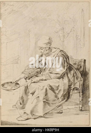 Cornelis Ploos van Amstel - De Pannekoekbakster Naar Metsu 1768 Stockfoto