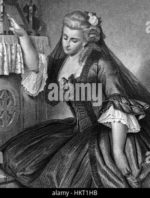 Dieses Gemälde mit dem Titel „die Griechin aus der Geisterseher“ zeigt eine zentrale Figur aus dem Werk „der Geisterseher“ des deutschen Schriftstellers Friedrich Schiller. Das Bild fängt den mystischen und dramatischen Ton der Geschichte ein und zeigt die Atmosphäre und die Bedeutung der Figur in der Erzählung. Stockfoto