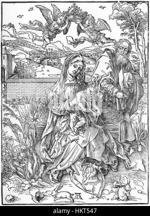 Dürer, Heilige Familie mit drei Hasen Stockfoto