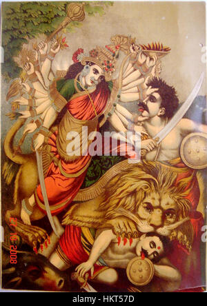 Durga Mahishasura-Mardini, die Mörder der Büffel Dämon, Deutschland Stockfoto