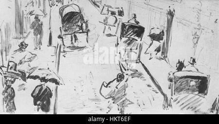 Edouard Manet La Rue Mosnier Tinte Stockfoto