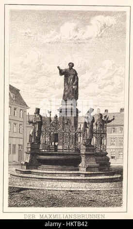„Erinnerung an Bamberg 005 der Maximiliansbrunnen“ ist eine Darstellung des Maximiliansbrunnen in Bamberg. Das Werk hebt die komplexen Details dieses barocken Bauwerks hervor und erinnert an Kaiser Maximilian I. das Kunstwerk mit seiner historischen Bedeutung fängt die architektonische Schönheit und das historische Wesen Bambergs im Barock ein und unterstreicht die kulturelle Bedeutung des Brunnens. Stockfoto