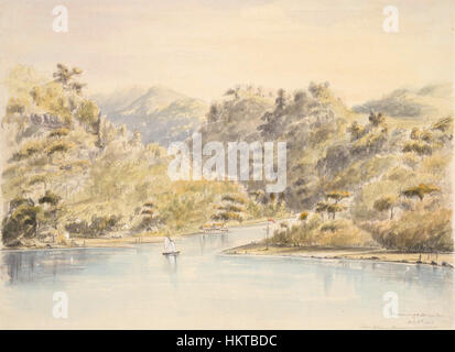 Erromango, Dillons Bay. 8. Juli 1858. John Williams, Missionar, starb 1840 von Thomas Bent Stockfoto