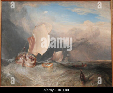 Angelboote/Fischerboote mit Krämer Tarifverhandlungen für Fisch, 1837-1838 von Joseph Mallord William Turner - Art Institute of Chicago - DSC09542 Stockfoto