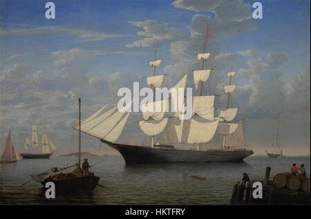 Fitz Henry Lane - Starlight im Hafen (ca.1855) Stockfoto