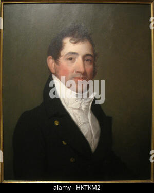 Dieses Porträt von *Francis Welch*, gemalt von Gilbert Stuart um 1810, ist ein gutes Beispiel für amerikanische Porträts aus dem frühen 19. Jahrhundert. Das Gemälde ist im Worcester Art Museum ausgestellt und zeigt Welchs aristokratische Merkmale in einem zeitgemäßen Stil, der Stuarts Meisterschaft in der Porträtkunst widerspiegelt. Stockfoto