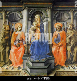 Fra Filippo Lippi - thronende Madonna mit Heiligen - WGA13224 Stockfoto