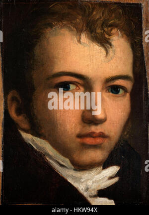 *Porträt von Johann Carl Eggers* von Friedrich Overbeck ist ein schönes Beispiel für deutsche Porträts des 19. Jahrhunderts. Overbeck, eine prominente Figur der Nazarener-Bewegung, fängt Egger mit realistischen Details und ausdrucksstarker Intensität ein und spiegelt den Stil und die Werte der deutschen Romantik wider. Stockfoto