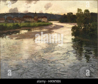 Frits Thaulow-La Dordogne Stockfoto