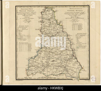 Allgemeine Karte von Minsk Provinz. Post- und großen Straßen, Bahnhöfe und den Abstand zeigen in Wersten, zwischen ihnen-nach den neuesten Daten in St. Petersburg im Jahr 1821 WDL2587 Stockfoto