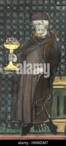 Dieses Gemälde zeigt Gerard de Ridefort, eine historische Figur aus dem Mittelalter. Bekannt für seine Rolle als 23. Großmeister der Templer, veranschaulicht dieses Kunstwerk sein Erbe und seine Führung in den Kreuzzügen. Stockfoto