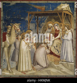 Giotto di Bondone - Nr. 18 Szenen aus dem Leben Christi - 2. Anbetung der Könige - WGA09195 Stockfoto