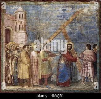 Giotto di Bondone - Nr. 34 Szenen aus dem Leben Christi - 18. Straße zum Kalvarienberg - WGA09220 Stockfoto