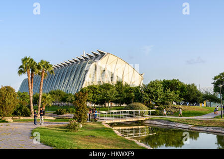 Prinz Philip Science Museum der Stadt der Künste und Wissenschaften ist eine Unterhaltung kultureller und architektonischer Komplex in der Stadt Valencia. Stockfoto