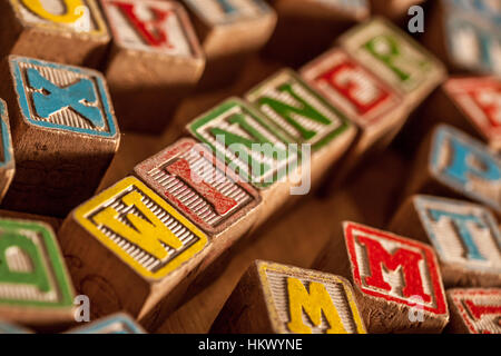 Vintage Kinder Holzblöcke buchstabieren das Wort Gewinner Stockfoto