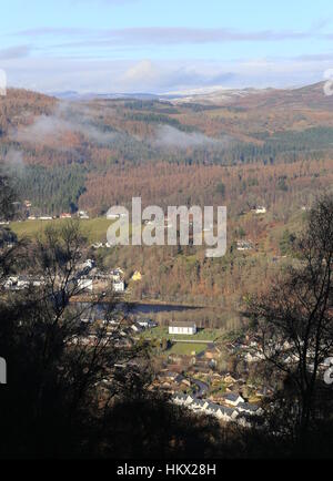 Ansicht von Dunkeld, Birnam und Fluss Tay Perthshire Schottland Januar 2017 Stockfoto