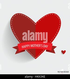 Glückliche Mütter Tag, Papierherzen. Vektor-Illustration. Stock Vektor