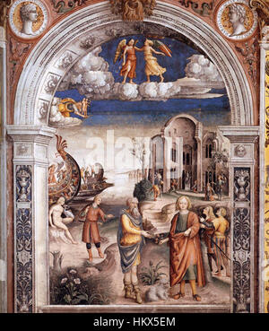 Giovanni Maria Falconetto, Mantua, Palazzo d ' Arco, Sala Dello Zodiaco, Zeichen der Zwillinge Stockfoto