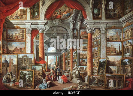 Giovanni Paolo Pannini - Bildergalerie mit Ansichten des modernen Rom - WGA16969 Stockfoto