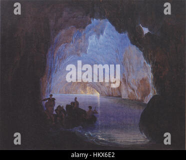 Heinrich Jakob Frieds Gemälde „die blaue Grotte von Capri“ aus dem Jahr 1835 zeigt die berühmte Blaue Grotte auf Capri. Das Kunstwerk fängt das ätherische Licht und die atemberaubenden natürlichen Formationen dieses berühmten Wahrzeichens an der Küste ein. Stockfoto