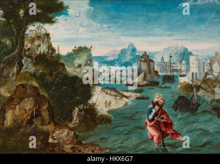 Herri met de Bles - Landschaft mit Saint Christopher, 1535-1545-Boijmans 2437 (OK) Stockfoto