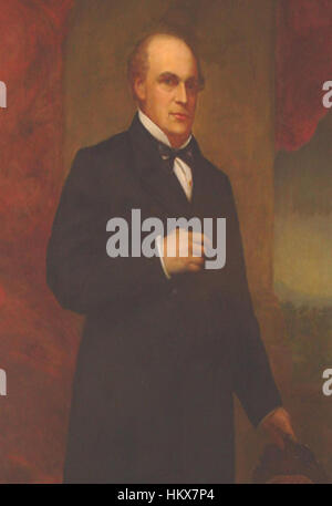 Dieses Gemälde zeigt Salmon P. Chase, den US-Finanzminister während des Bürgerkriegs im Staatshaus. Seine Rolle bei der Finanzierung der Kriegsanstrengungen und der Gestaltung der Fiskalpolitik wird dargestellt und veranschaulicht einen Schlüsselmoment in der amerikanischen Geschichte während des Bürgerkriegs. Stockfoto