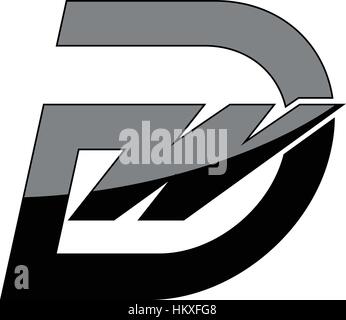 Modernes Logo Lösung Brief DW Stock Vektor