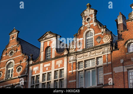 Gildenhäuser Oude Markt Leuven Belgien Stockfoto