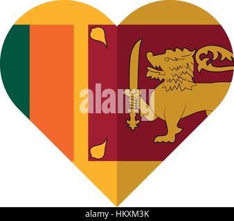 Vektor-Bild der Flagge Sri Lankas Herz Stock Vektor