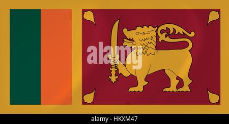 Vektor-Bild die wehende Flagge Sri Lankas Stock Vektor