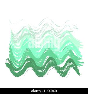 Grüne Tinte Vektor Welle Pinselstriche. Vektor-Illustration. Grunge gradient Textur. Stock Vektor