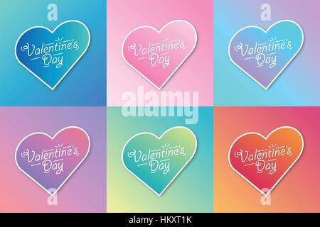 Satz von Herzen-Vektor-Illustration für den Urlaub Valentinstag Stock Vektor
