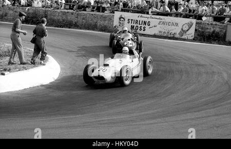 1958 Olivier Gendebien belgischen Ferrari 246 Dino 6. & Roy Salvadori GB Cooper T45 8. Spa belgischen GP GG Stockfoto