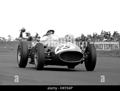 1960 Phil Hill/USA Ferrari 246 Dino Silverstone britischen GP 7. GG Stockfoto