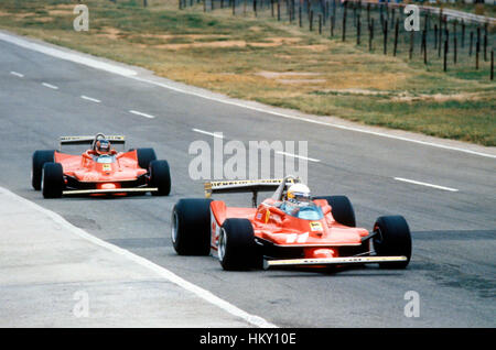 1979 Jody Scheckter SA & Gilles Villeneuve kanadischer Ferrari 312T3s FL Stockfoto