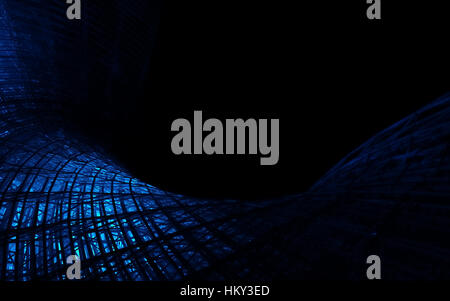 Blau leuchtenden Drahtmodell als abstrakte polygonalen Hintergrund. Stockfoto