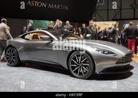 Genf, Schweiz - 2. März 2016: Neuer Aston Martin DB11 präsentierte auf der 86. internationalen Automobilsalon im Palexpo, Genf. Stockfoto