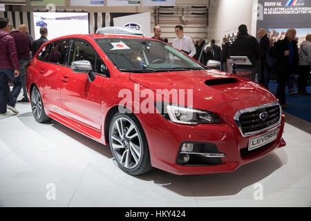 Brüssel - 19. Januar 2017: Subaru Levorg auf dem Display an der Motor Show in Brüssel. Stockfoto