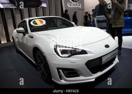 Brüssel - 19. Januar 2017: Subaru BRZ auf dem Display an der Motor Show in Brüssel. Stockfoto