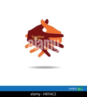 Handshake, Teamwork-Hände-Logo. Vektor-Illustration. Stock Vektor