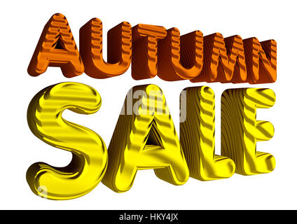 Herbst Sale. Große Worte isoliert auf der Weißen. Stockfoto