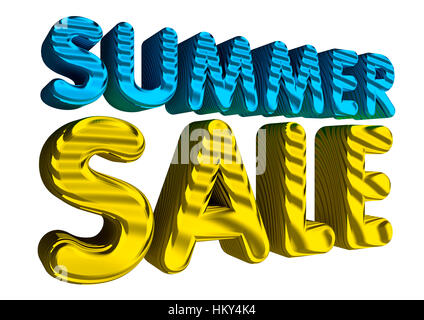 Summer Sale. Große Plastik Text isoliert auf dem weißen. Stockfoto